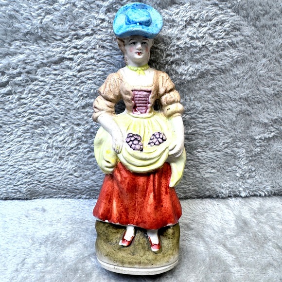 Hand Painted Japan Other - Vintage Hand-Painted Ceramic Occupied Japan Woman Figurine Floral‎ Victorian